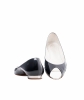 Chanel Black Patent Leather Peep Toe Flats - Chanel