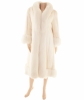 White Mink Full Length Coat with Fox Trim - Designer Unknown
