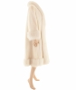 White Mink Full Length Coat with Fox Trim - Designer Unknown