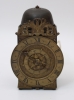 An early French brass lantern clock with balance, C.F. Suedois Angers, circa 1650