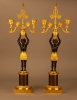 STOLEN!!!!!!  CA13 Directoire gilt and patinated bronze candelabra ‘Au Jeune Nègre’,