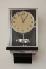 W28 Large nickel Plated Art Deco J. L. Reutter Wall Hanging Three-Glass Atmos Clock.