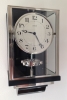 W39 Large Nickel Plated Art Deco J. L. Reutter Wall Hanging Three-Glass Atmos Clock.