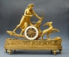Very fine Empire mantel clock, chariot with deer and goddess Diana, Paris ca. 1810.