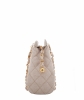 Chanel Tan Quilted Canvas Shoulder Bag - Chanel