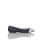 Chanel Blue Quilted Leather CC Cap Toe Ballet Flats - Chanel