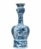 A Pair Knobbelvases in Blue and White Dutch Delftware - De Roos