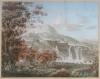 Gouache 'Watervallen bij de Villa Mecenate in Tivoli'
