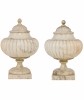 A Pair of Italian Albaster Lidded Vases