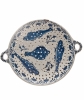 A Dutch Delft Blue and White two-handled Fish Strainer