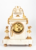 Attractive Louis XVI White Marble Mantel Clock with Ormolu Mounts, circa 1780