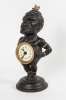 Decorative Polychrome French White Metal Time Piece Clock Figure, circa 1880