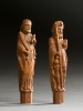 Pair of carved boxwood knife handles