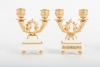 Nice Decorative Miniature Three-Piece White Marble and Ormolu Clock Set