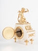 Nice Decorative Miniature Three-Piece White Marble and Ormolu Clock Set