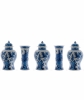 A Five Piece Blue and White Dutch Delft Garniture