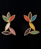 Multicolor Enamel Rhinestone Geometric Earrings and Necklace