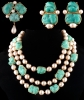 Yves Saint Laurent 1986 Couture Turquoise Beads and Baroque Pearl Gold Parure - Yves Saint Laurent