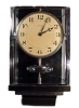 W28 Large nickel Plated Art Deco J. L. Reutter Wall Hanging Three-Glass Atmos Clock.