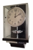 W36 Large Size Nickel Plated Art Deco J. L. Reutter Wall Hanging Three-Glass Atmos Clock.