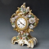 Elegant porcelain Louis Philippe mantel clock, signed Cailly, France c. 1850.