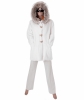 Avanti White Mink Fur Coat with Coyote Trimmed Hood - Avanti Furs
