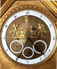 V12 Gilt wood Vienna calendar wall clock with amor forge automaton