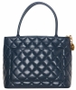 Vintage Chanel Navy Blue Caviar Quilted Medallion Tote - Chanel