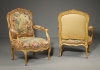 Pair of Louis XV gilt-wood Armchairs from the Waterford Suite, Jean Jacques Tilliard 