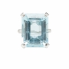 Platinum Aquamarine and Diamond Ring Deco