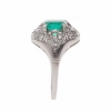 Platinum Ring Deco with Colombian Emerald