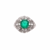 Platinum Ring Deco with Colombian Emerald