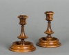 A lovely pair of small Olive wood candlesticks probably early XX century