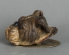 Vienna bronze wall clip of a bulldog head, circa 1900