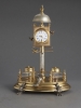 Desk inkwell with clock and ringing bell, circa 1860