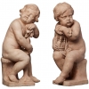 A pair of Dutch terracotta ‘putti’ sculptures signed by Mathieu de Tombay, circa 1837