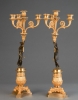 A good pair of four light empire candle sticks, circa 1820