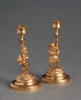 A pair of ormolu dwarf candlesticks, circa 1880