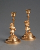 A pair of ormolu dwarf candlesticks, circa 1880