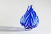 A.D. Copier, Unique blue and white vase, executed by Jan van Opijnen, for Glass Factory Leerdam, 1964 - Andries Dirk (A.D.) Copier