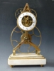 A rare  French Y-framed ‘great-wheel’ skeleton clock with balance wheel, ca. 1800.