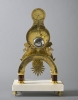 A French Directoire ormolu skeleton clock fine enamel and calendar, Gaston Joly, circa 1795.