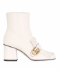 Gucci White Marmont Fringed Leather Ankle Boots - Gucci