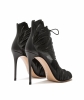 Casadei Black Leather Lace-Up Sandals - Casadei