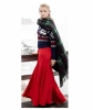 Ralph Lauren Red Silk Satin Full Length Drawstring Maxi Skirt - Ralph Lauren