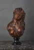 A French walnut carved bust of Bacchante, circa 1830