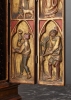 A beautiful French Neogothic woodcarved triptych Travelling Clock, by Planchon, circa 1890