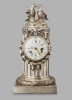 An 18th Century Louis XVI Pendule Clock by L'Epine, with an unusual silvered case by Osmond, circa 1780