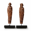 Pair of carved boxwood knife handles