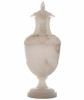 XIX Century Pair of Large Italian Alabaster Covered Urns